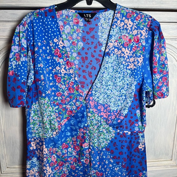 Long Tall Sally Blue Floral Midi Tea Dress Dress Dainty Garden Party‎ - Picture 7 of 11